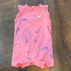 Nike Coral Romper with Swoosh Design